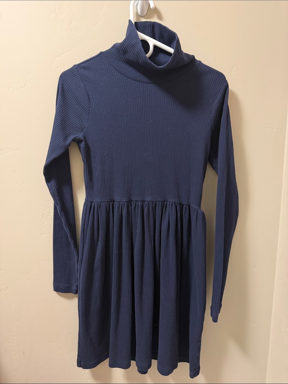 Crewcuts Navy Ribbed Turtleneck Dress